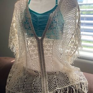 2 for 1! Cotton Swim Cover with Fringes and Bra